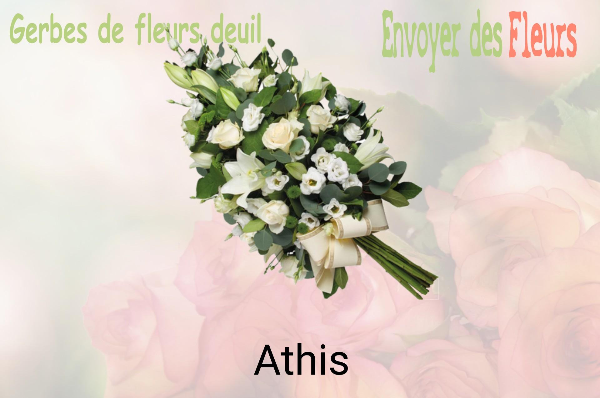 Gerbe de fleurs de deuil livrée à Athis